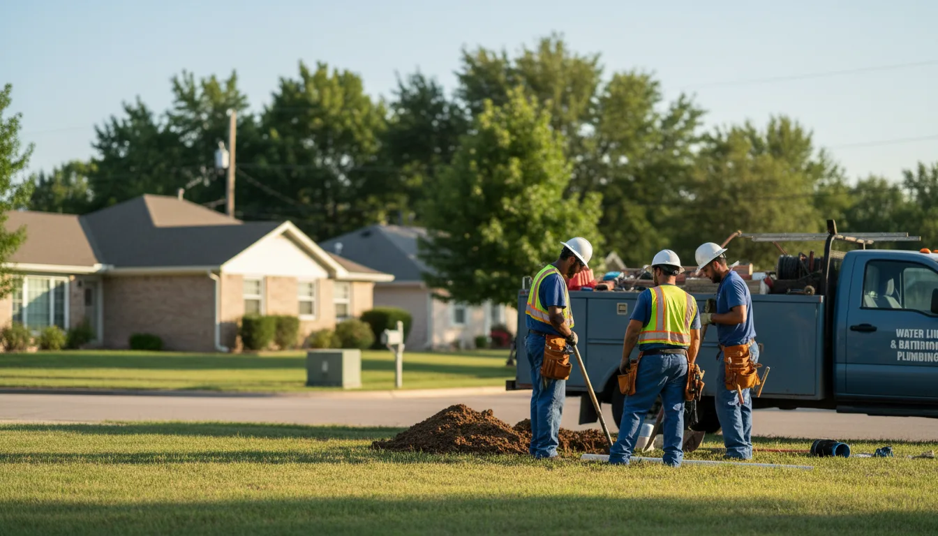 Residential water line and bathroom plumbing service in Tarzan, TX